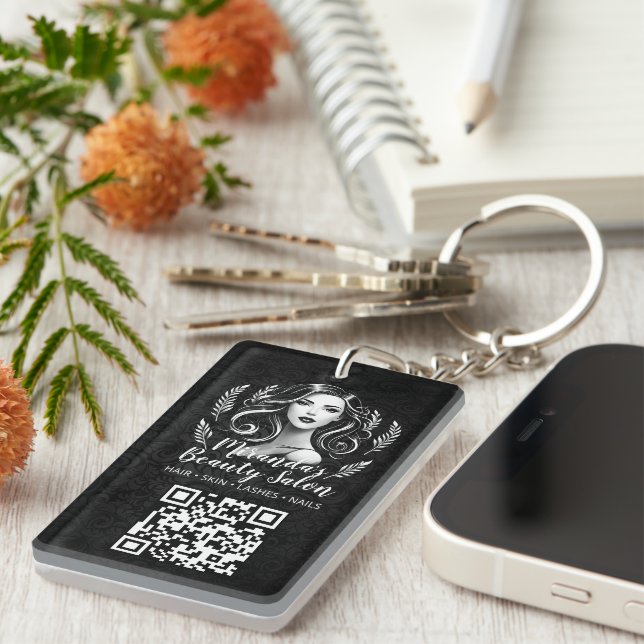 Makeup Artist Hair Stylist Beauty Salon Lash Brows Keychain (Front Right)