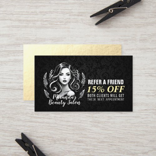 Makeup Artist Hair Stylist Beauty Salon Lash Brows Referral Card