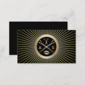 Makeup Artist & Hair Stylist Classy Black Gold Business Card (Front/Back)