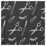 Makeup Artist Hair Stylist Cute Drawing Black Fabric