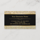 Makeup Artist Hair Stylist Funky Gold Glitter Business Card (Back)