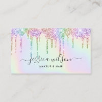 Makeup artist hair stylist holographic drips chic