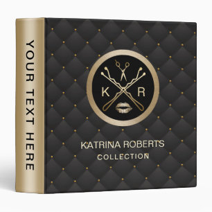 Makeup Artist & Hair Stylist Luxury Black & Gold Binder