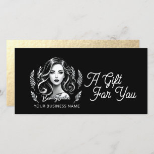 Makeup Artist Hair Stylist Modern Black White Gold