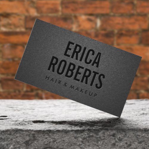 Makeup Artist Hair Stylist Modern Bold Black Business Card