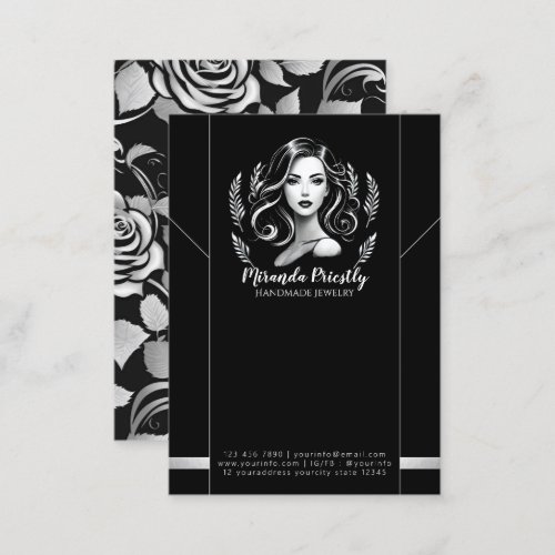 Makeup Artist Hair Stylist Modern Necklace Display Appointment Card