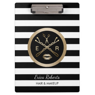 Makeup Artist & Hair Stylist Modern Stripes Clipboard