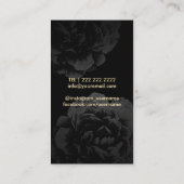 Makeup Artist & Hair Stylist Modern Stripes Floral Business Card (Back)