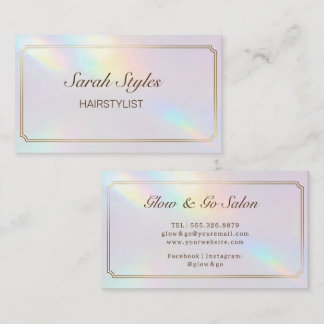 Makeup Artist Hair Stylist Opal Holographic Business Card
