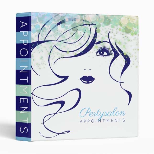 Makeup artist hair stylist salon appointment book 3 ring binder (Front/Spine)