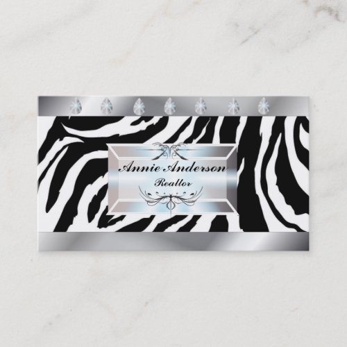 Makeup Artist Hair Stylist Salon Zebra Print Business Card