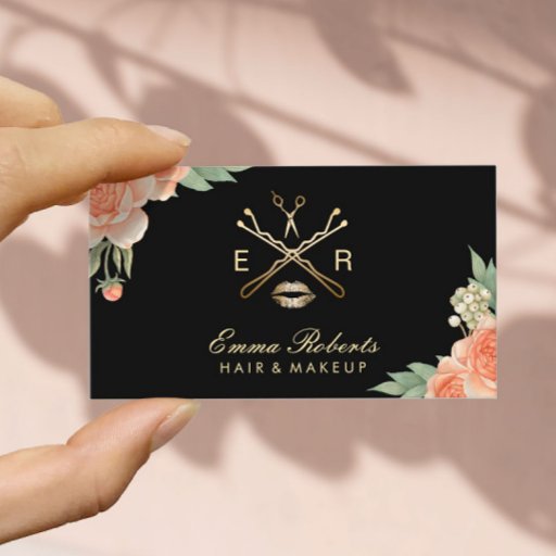 Customizable Makeup Artist Hair Stylist Vintage Floral Elegant Business Card