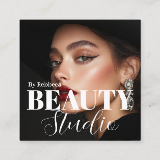 Makeup Artist Hairstylist Nail Tech Beauty Salon  Square Business Card