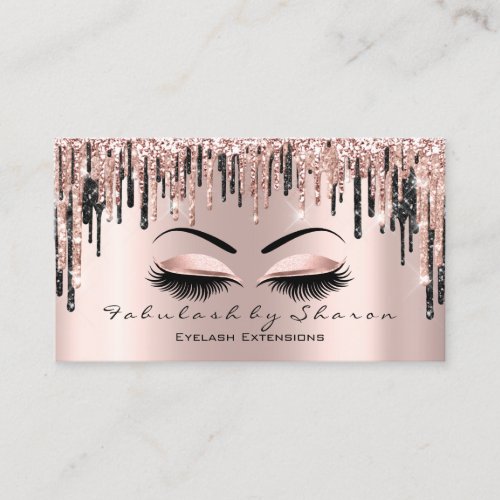 Makeup Artist Heart Lash Glitter Drip Rose Brows Business Card