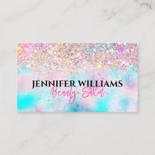 Makeup Artist Holographic Opal Glitter Iridescent Business Card