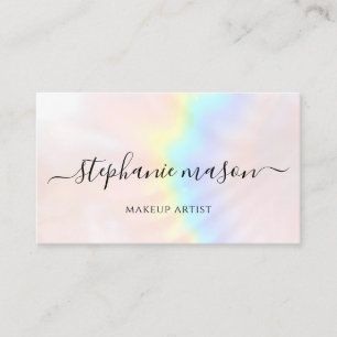 Makeup Artist Holographic Pastel Modern Calling Card