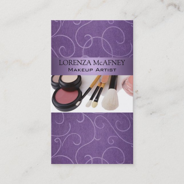 Makeup Artist II Professional Cosmetologist Business Card (Front)