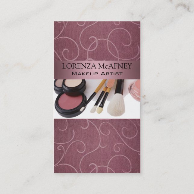 Makeup Artist II Professional Cosmetologist Business Card (Front)
