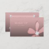 Makeup Artist Jewelry Pink Flower White Diamonds Business Card (Front/Back)