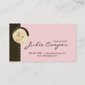 Makeup Artist  Jewelry Pretty Blonde Woman Pink Business Card (Back)