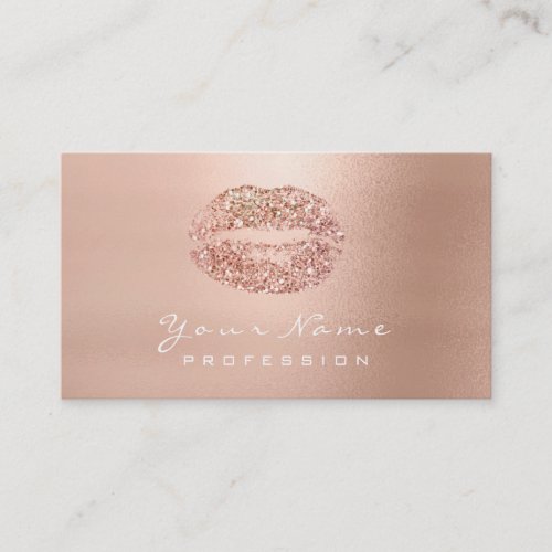 Makeup Artist Kiss Lips Beauty Glitter Pink Rose Business Card