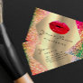 Makeup Artist Kiss LIPS red LUX Holograph GOLD Business Card