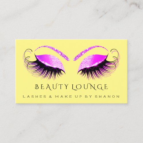 Makeup Artist Lash Beauty Fuchsia Vivid Pink Yello Appointment Card