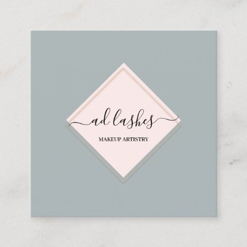 Makeup Artist Lash Beauty Studio Gray Professional Square Business Card