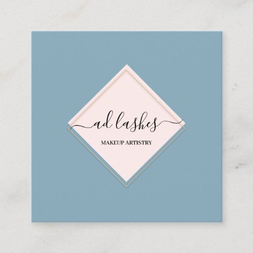 Makeup Artist Lash Beauty Studio Pink Blue Pastel Square Business Card