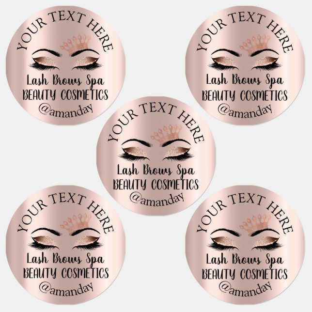 Makeup Artist Lash Brows Crown Eyes Labels (Group)