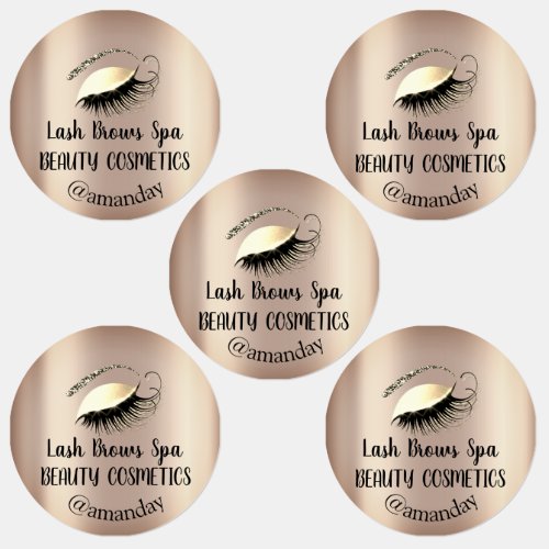 Makeup Artist Lash Brows Custom Logo Golg Labels