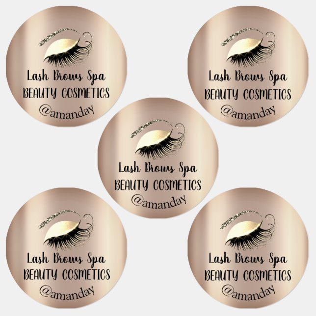 Makeup Artist Lash Brows Custom Logo Golg Labels (Group)
