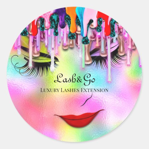 Makeup Artist Lash Extension Beauty Holograph  Classic Round Sticker