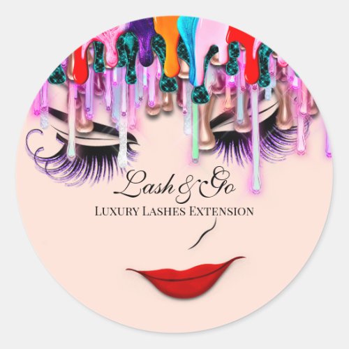 Makeup Artist Lash Extension Beauty Holograph Rose Classic Round Sticker