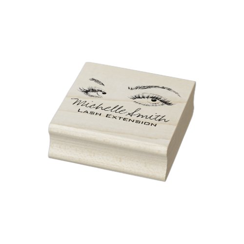Makeup Artist Lash Extension Brows Black and White Rubber Stamp