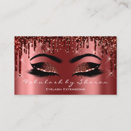 Makeup Artist Lash Extension Glitter Drip Confetti Business Card