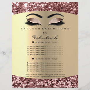 Makeup Artist Lash Extension Rose Gold Flyer Price