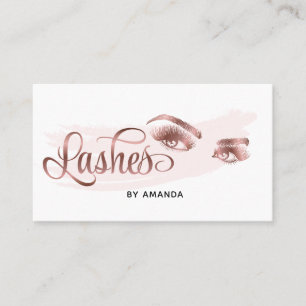 Makeup artist Lash Eyebrow Eyes Lashes Rose Gold Business Card