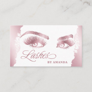 Makeup artist Lash Eyebrow Lashes Rose Gold Business Card
