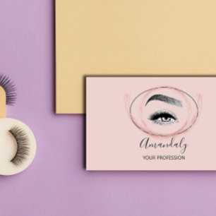 Makeup Artist Lash Friseur Logo QR CODE FrameRose Business Card