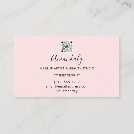 Makeup Artist Lash Friseur Logo Qr Code Pink Business Card Zazzle 5032