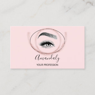 Makeup Artist Lash Friseur Logo QR CODE Pink Rose Business Card
