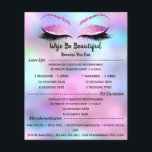 Makeup Artist Lash Glitter Price List Blue Pink Flyer<br><div class="desc">florenceK luxury beauty salon collection 
2 pages
two pages</div>