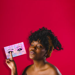 Makeup Artist Lash Holograph Hair Pink Scissors Business Card