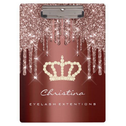 Makeup Artist Lash Spark Event Planner Rose Crown Clipboard