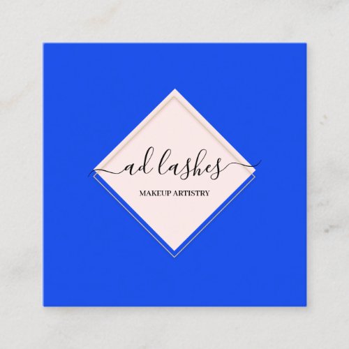 Makeup Artist Lashes Beauty Beautique Blue Rose Square Business Card