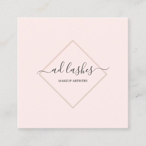 Makeup Artist Lashes Beauty Beautique MInimalism Square Business Card