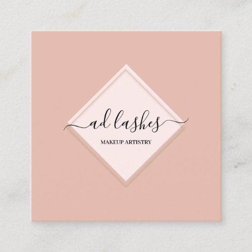 Makeup Artist Lashes Beauty Beautique Rose Powder Square Business Card