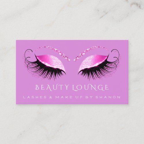 Makeup Artist Lashes Beauty Fuchsia Purple Pink Appointment Card