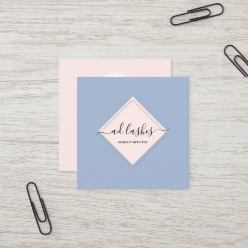 Makeup Artist Lashes Beauty Studio Smoky Pastel Square Business Card